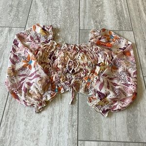 Inspired Hearts ,Medium,cream sheered front,ruffled long sleeves for women